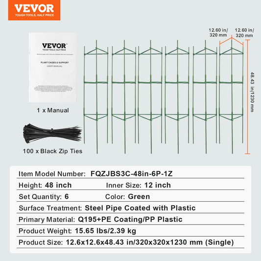SucceBuy Tomato Cages for Garden Trellis Plant Support Stakes