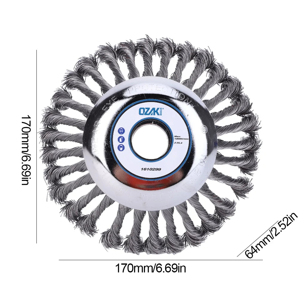 VODOOL Knot Wire Wheel Brush Disc For Weeds And Grass