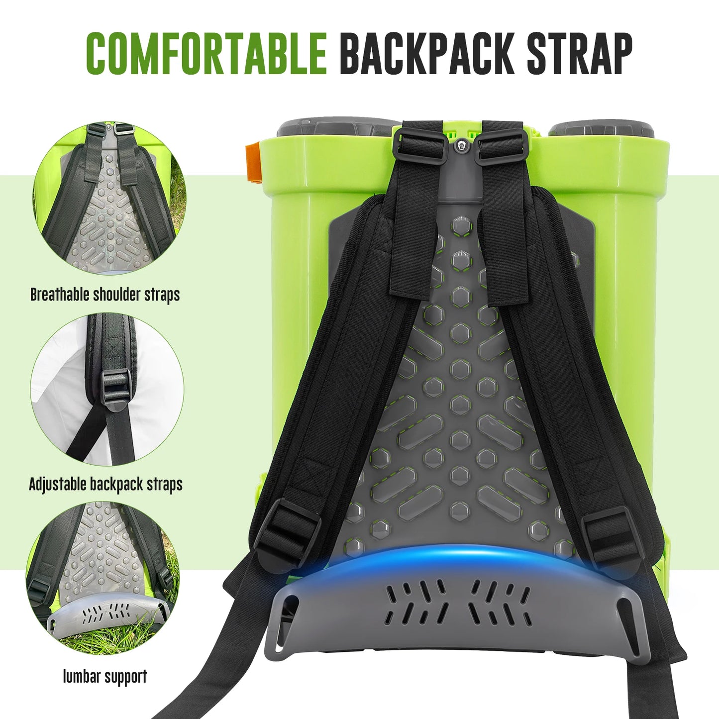 SYLSTAR Battery Powered Backpack Sprayer With 5 Nozzles