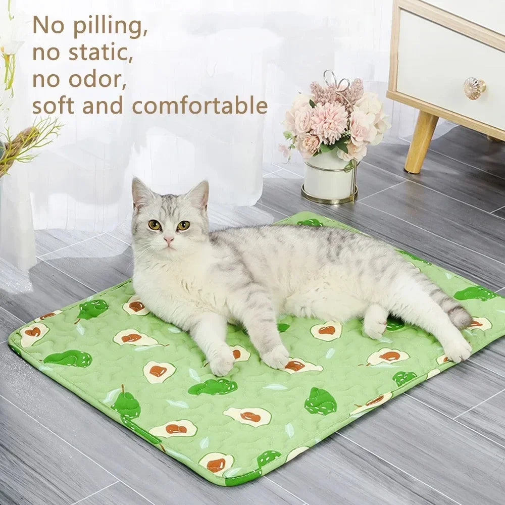 NONECN Cooling Ice Silk PetCare Bed Mat For Dogs Cats