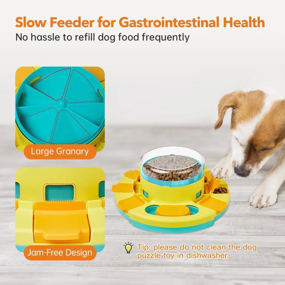 Dog Puzzle Toy Dual Level Slow Feeder Treat Dispenser