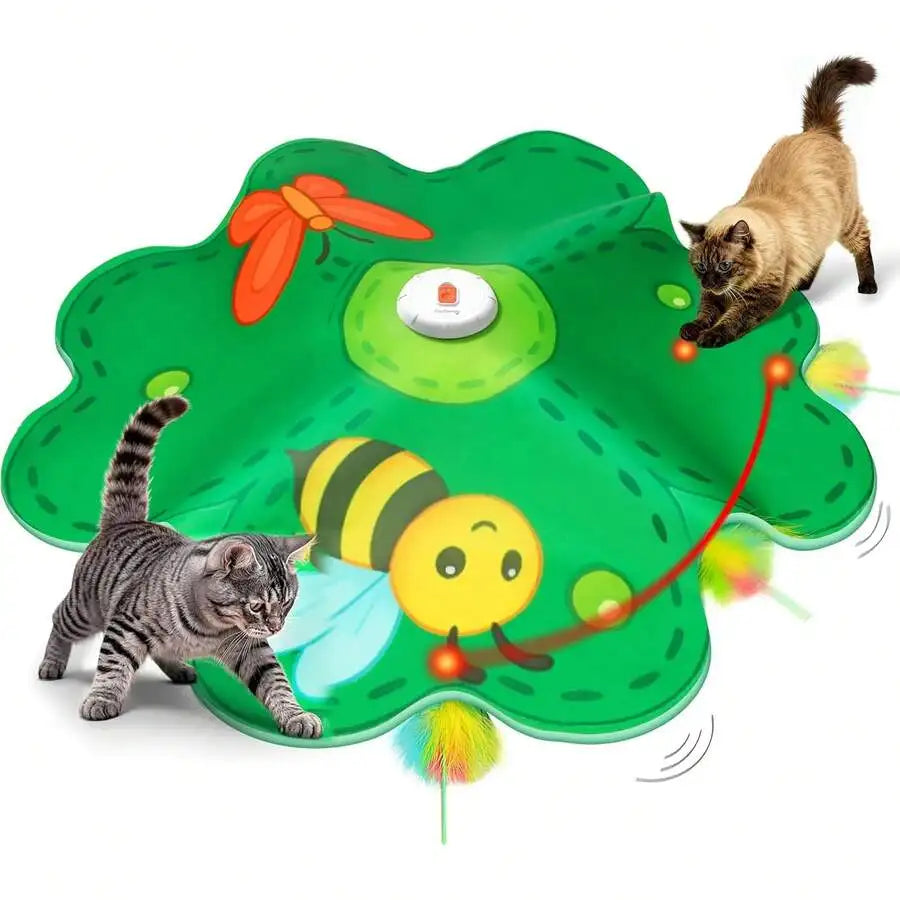 Interactive Cat Toy With LED Dot And Feather Playful Fun