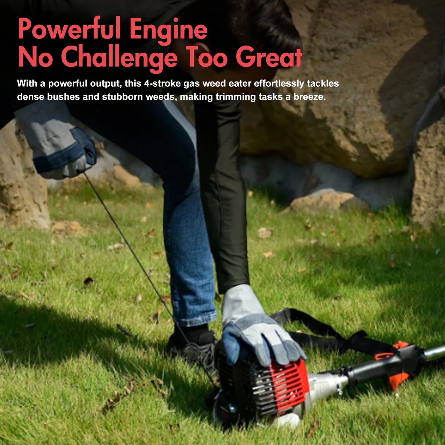 4 Stroke Gas Weed Eater 31cc Straight Shaft Trimmer