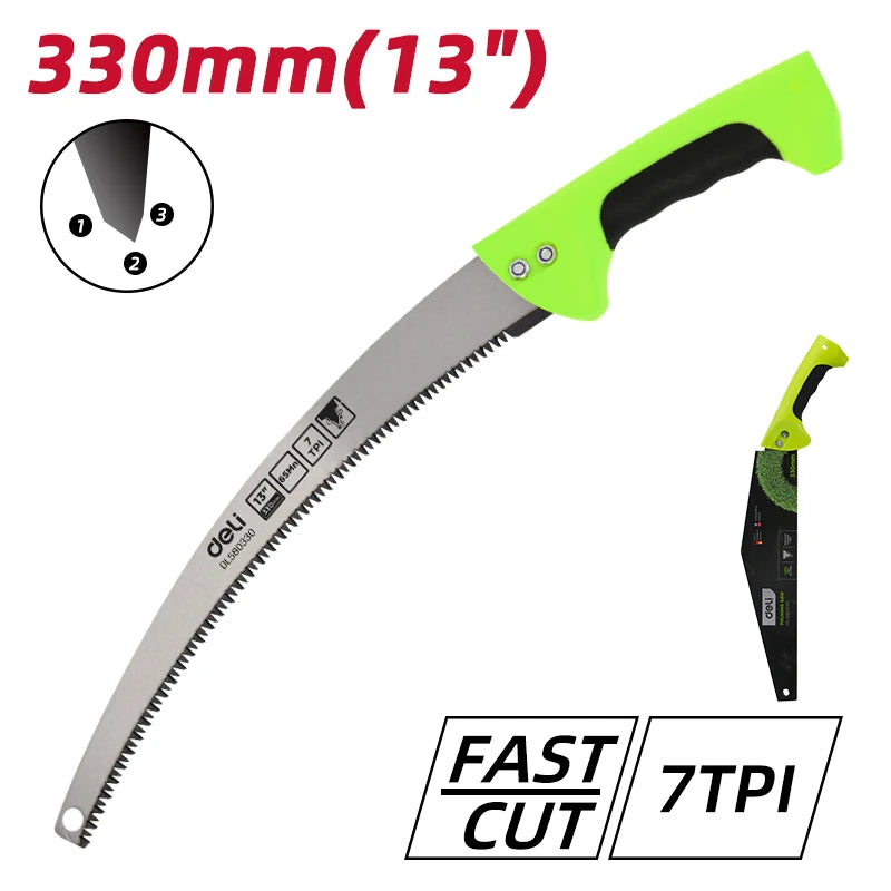 Deli Curved Hand Saw For Pruning And Gardening Tasks