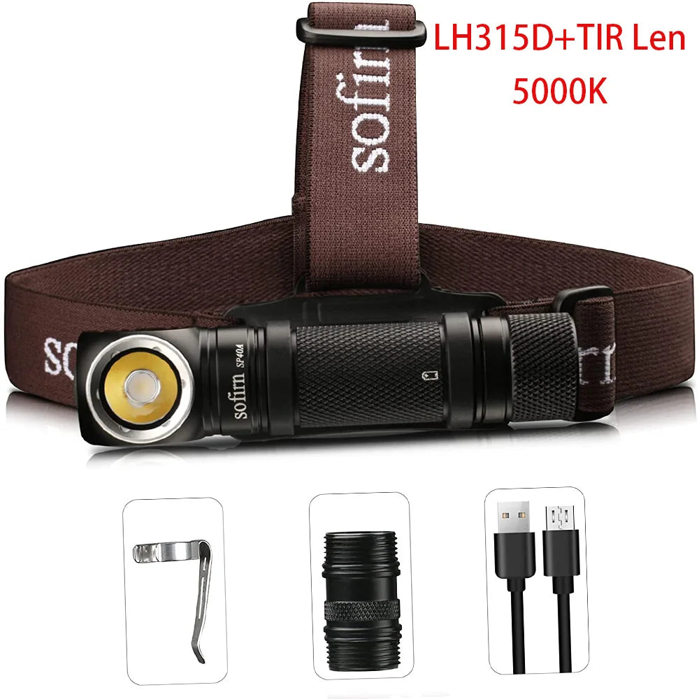 Sofirn SP40A TIR Optics Headlamp USB Rechargeable 1200 Lumen
