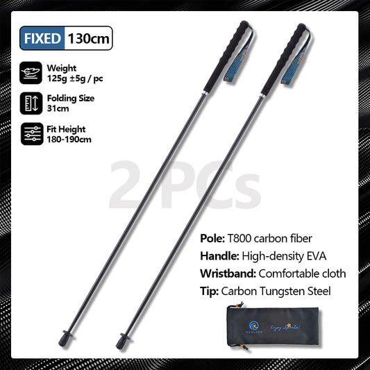 OKHEALINGCN Carbon Fiber Trekking Poles Folding Telescopic Walking Sticks