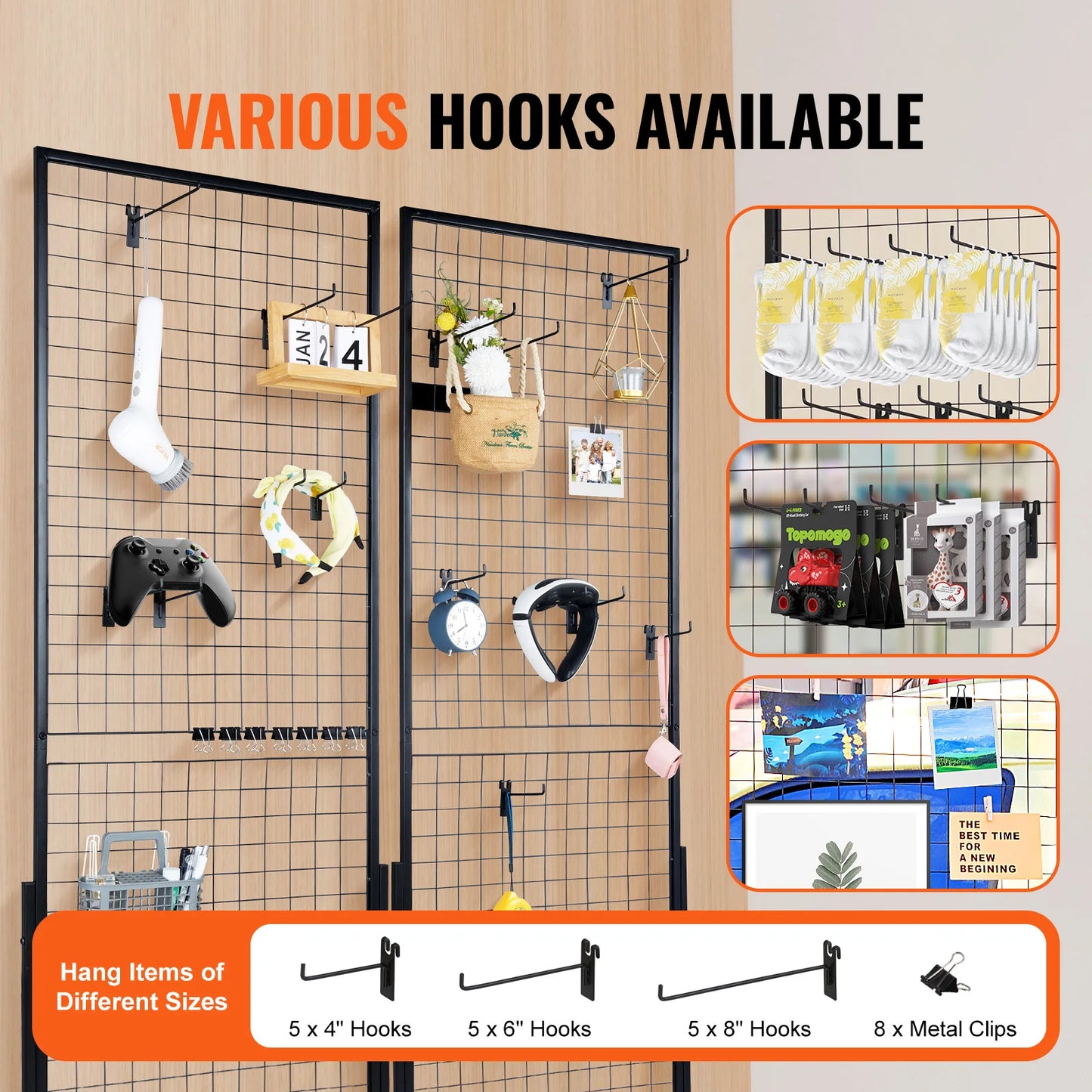 SucceBuy Grid Wall Panels Tower Wire Gridwall Display Racks