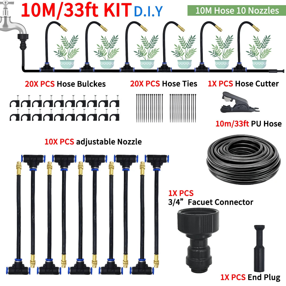 GEEIRR Irrigation Spray Nozzles Kit for Greenhouse Plants Misting