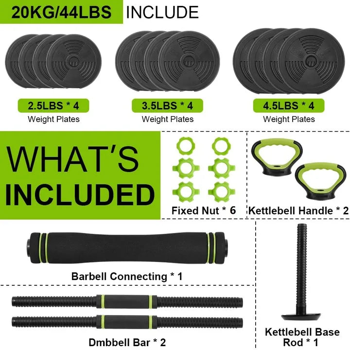 TWISTER.CK Adjustable Dumbbells 4 In 1 Home Gym Set Connector