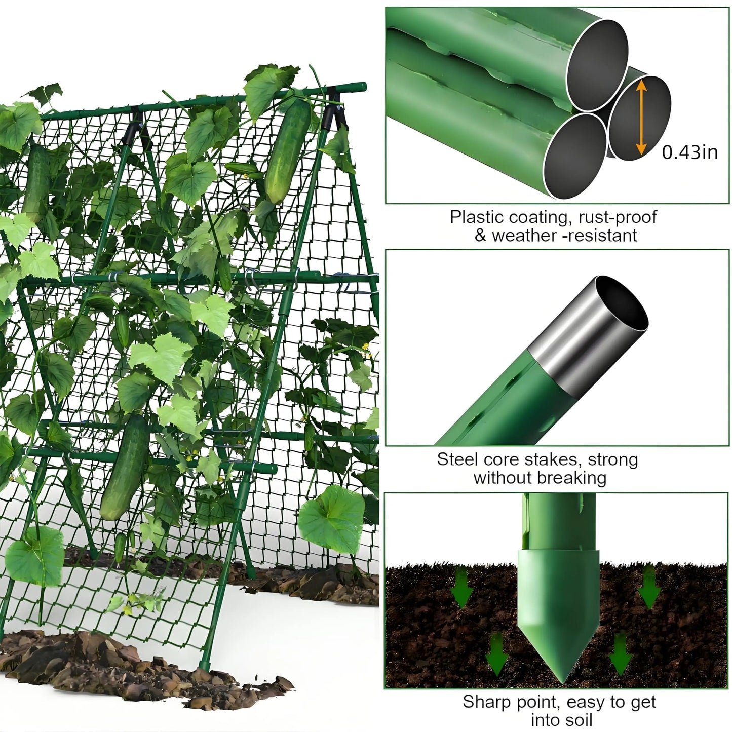 HiMISS Metal A-Frame Garden Trellis For Climbing Plants