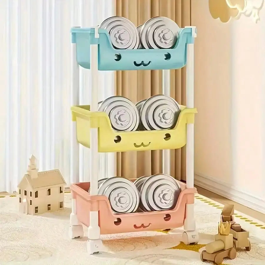 Three To Five Layer Multifunctional Storage Rack On Wheels