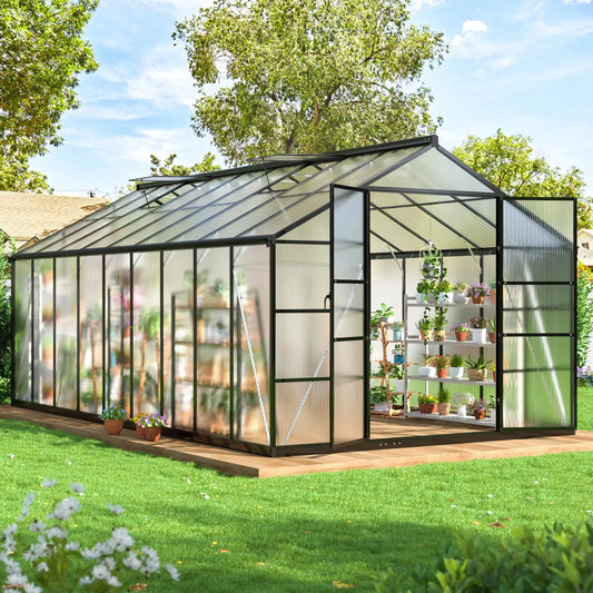 VIWAT Greenhouse With Aluminum Frame And Polycarbonate Panels
