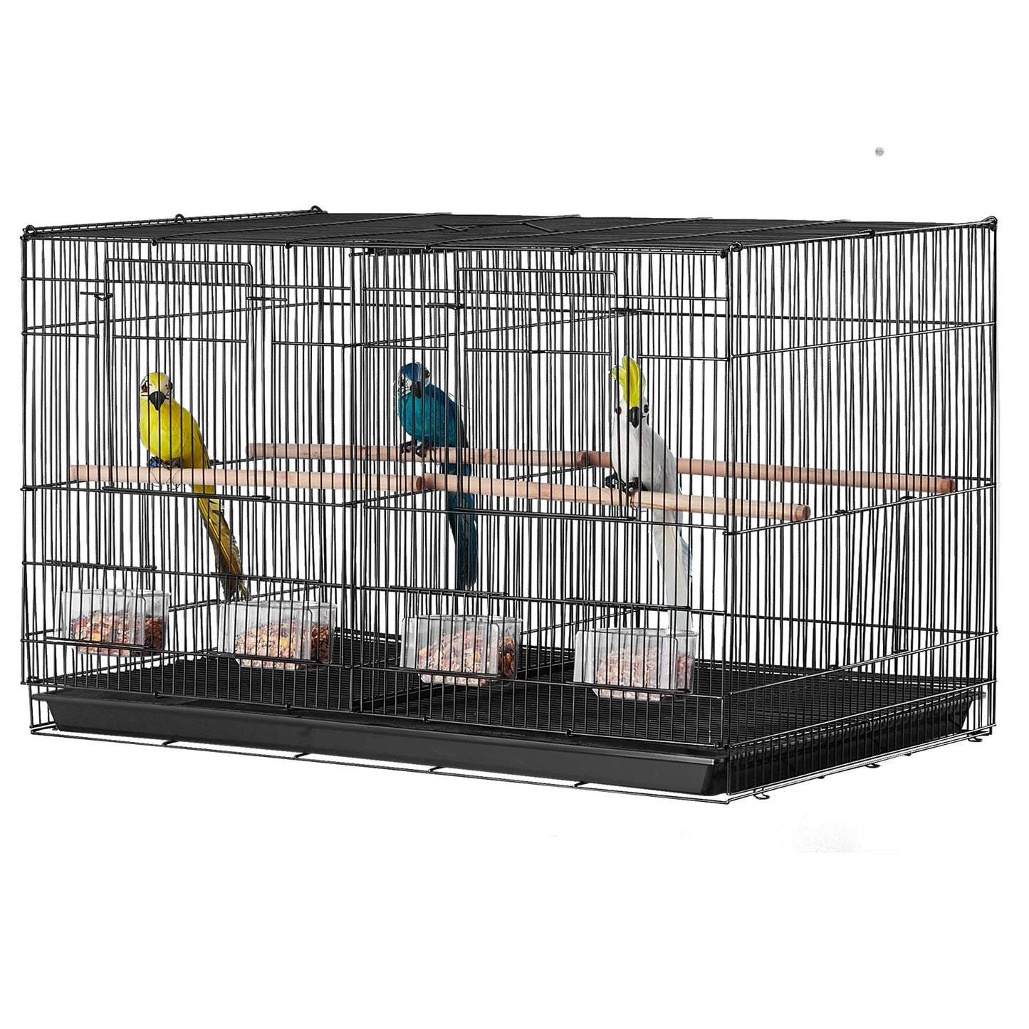 SucceBuy Stackable Divided Bird Cage For Small Birds With Handle
