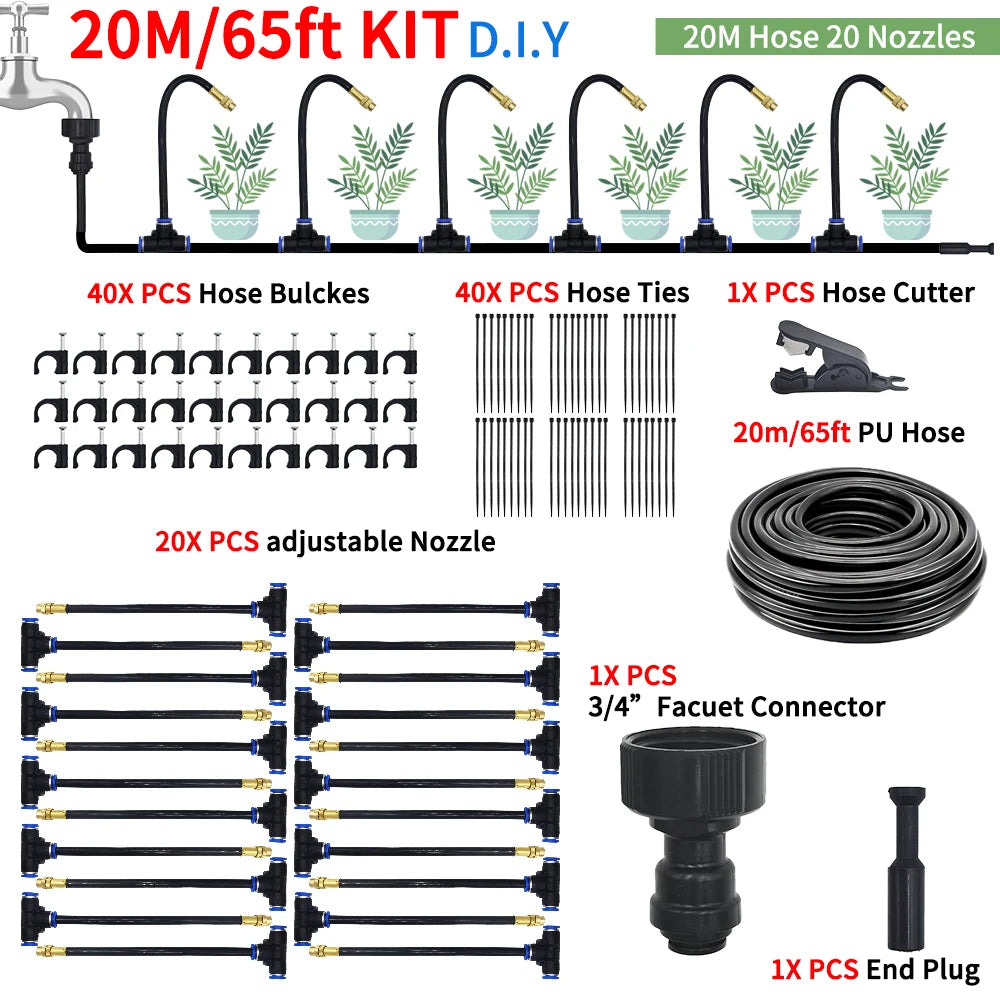 GEEIRR Irrigation Spray Nozzles Kit for Greenhouse Plants Misting