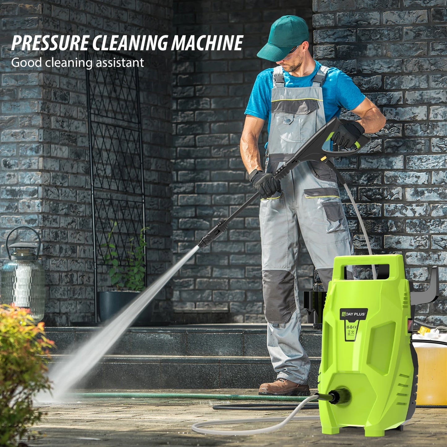 DayPlus High Pressure Washer Cleaner 1.32GPM Multi-In-1 Jet Nozzle Portable