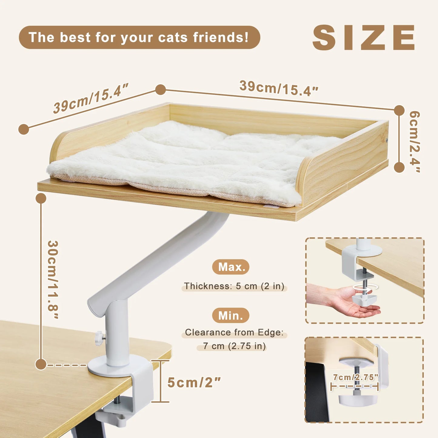 PAWZ Road Cat Desk Bed 360 Rotating Hammock for Desk
