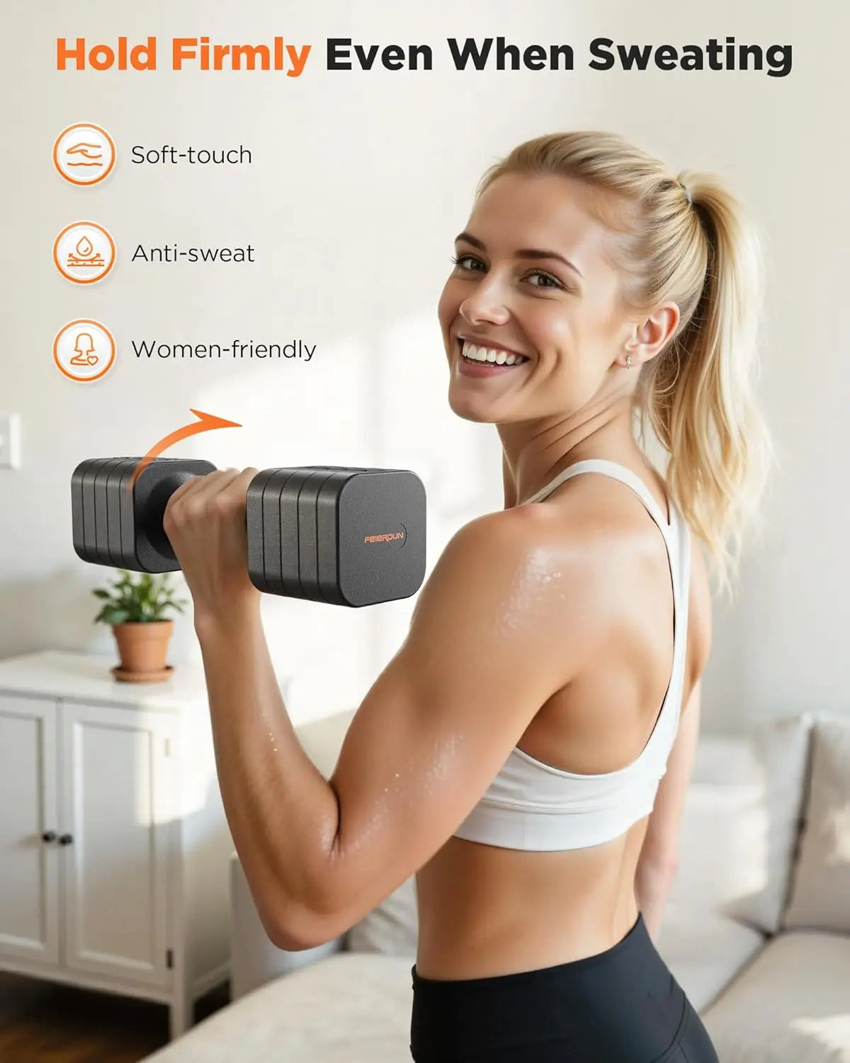 FED Fitness Feierdun 5-In-1 Adjustable Dumbbells Set
