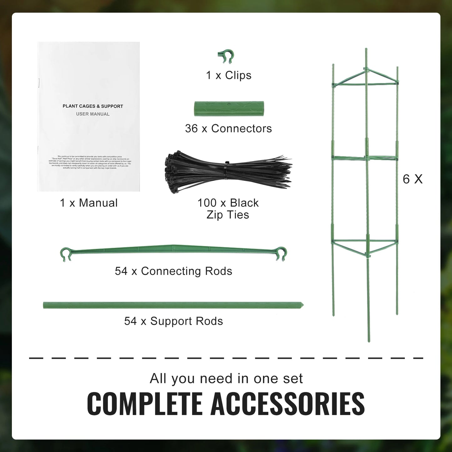 SucceBuy 6 Pack Tomato Cages for Garden Trellis and Support