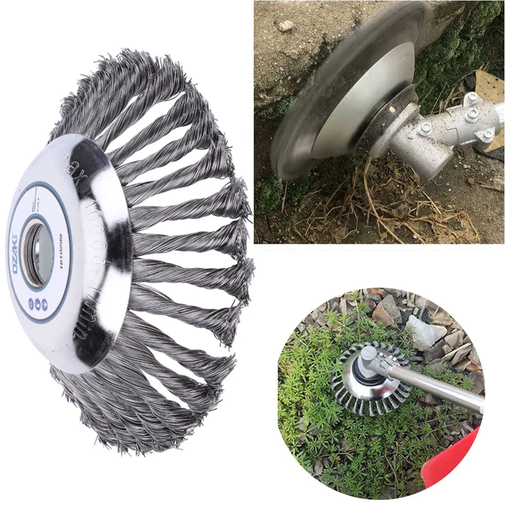 VODOOL Knot Wire Wheel Brush Disc For Weeds And Grass