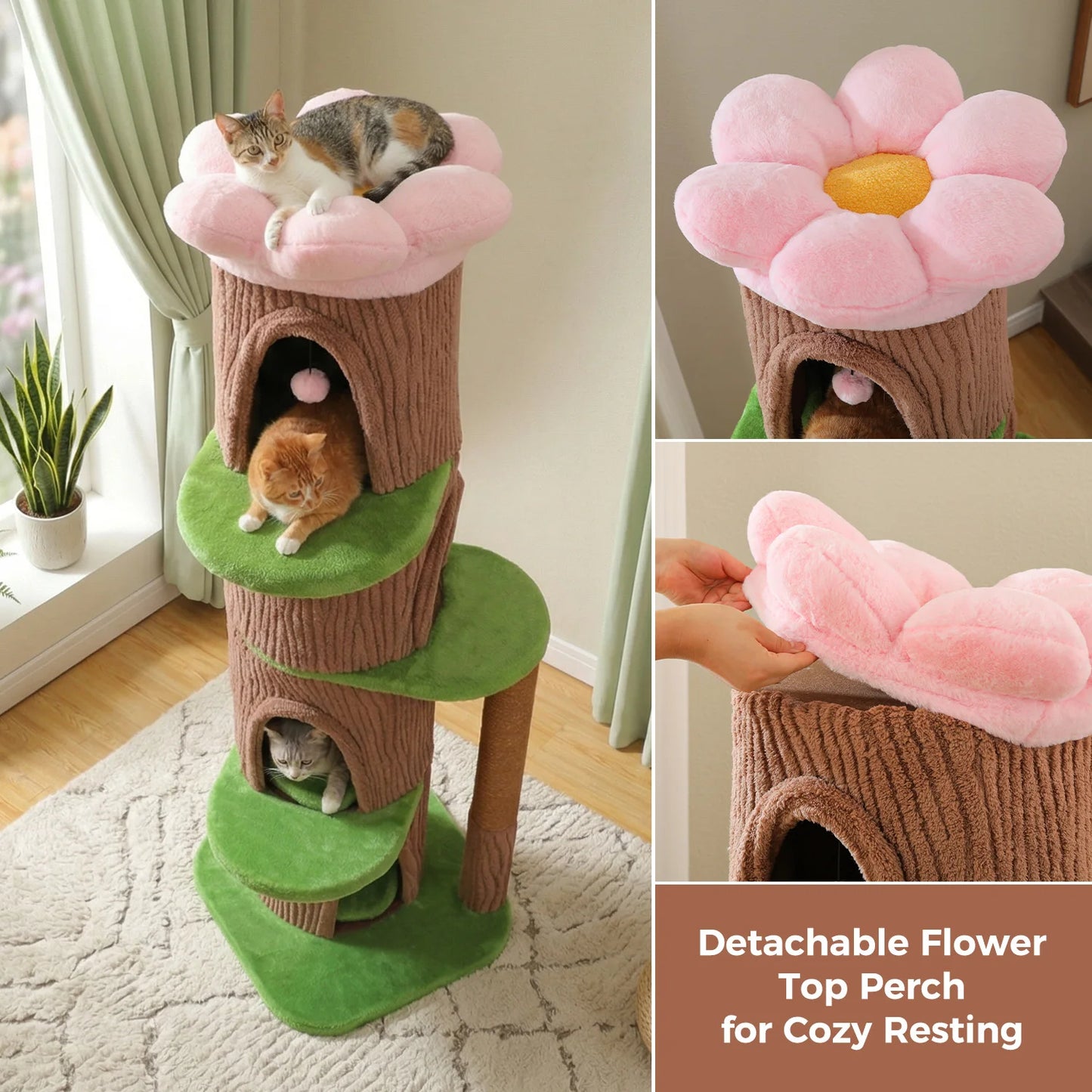 PAWZ Road Large Cat Tree With 4 Condos And Scratching Post