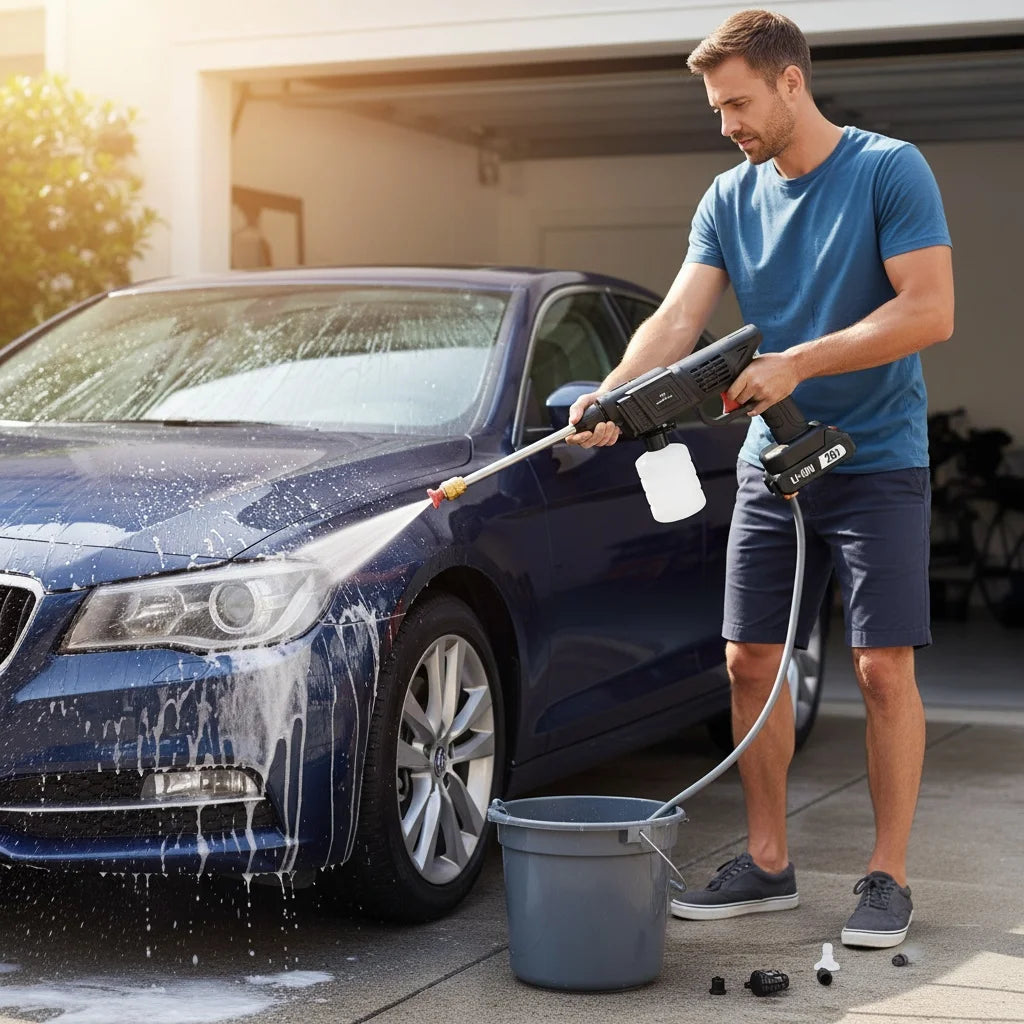 TEGATOK 20V Electric High Pressure Washer Car Water Gun