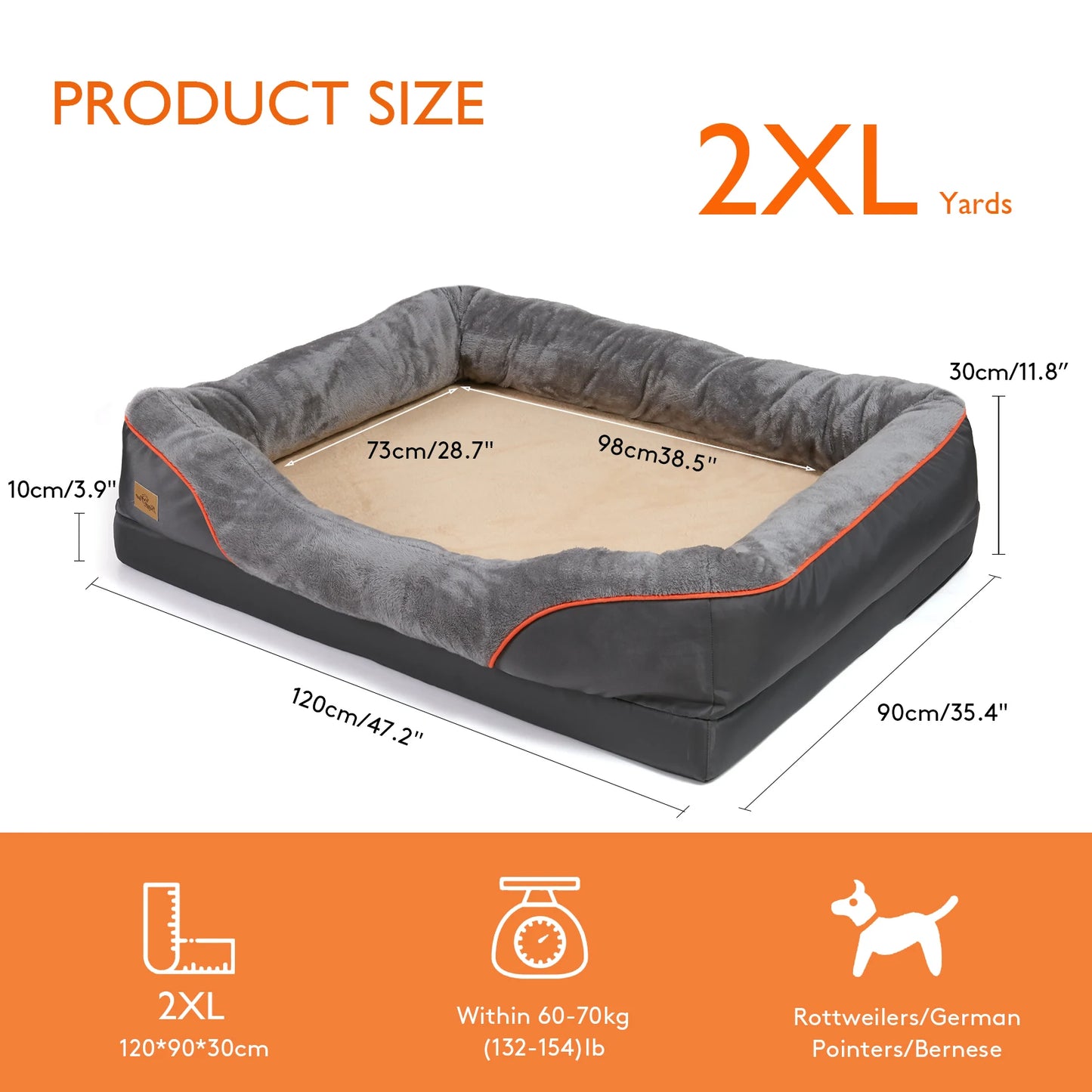 Bingopaw Dog Bed Hypoallergenic Waterproof With Removable Washable Cover