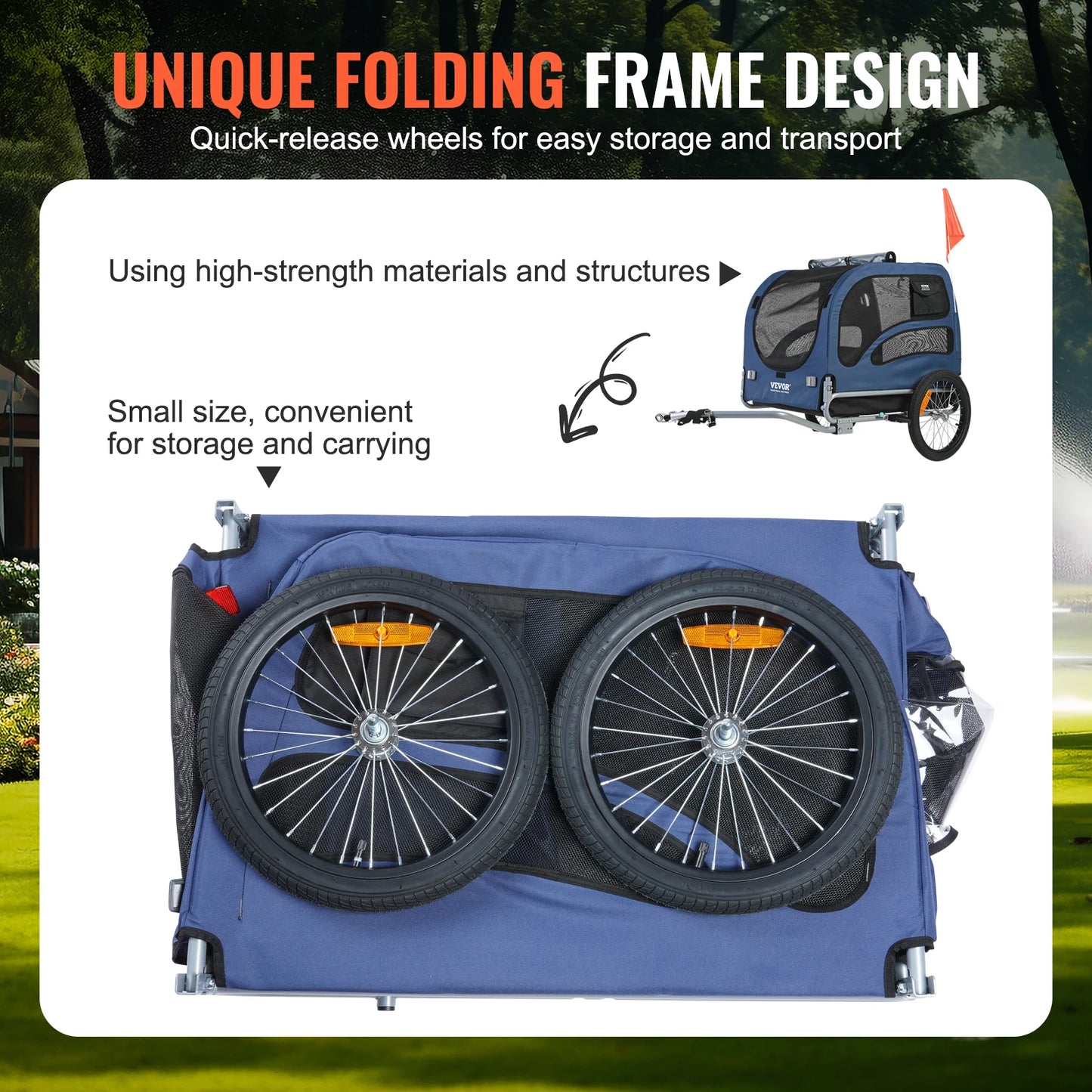 Dog Bike Trailer Carrier With Coupler And Reflectors