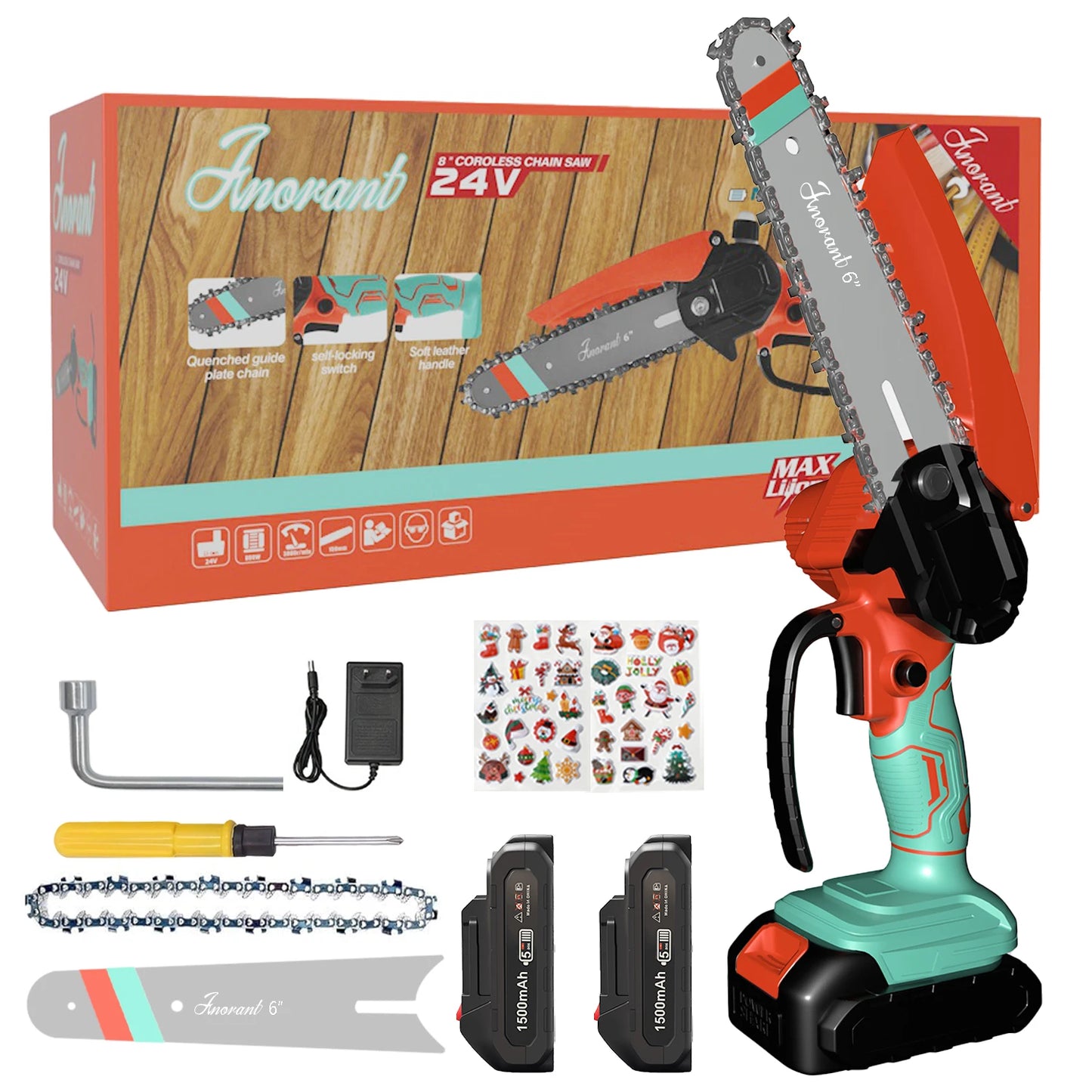 Mini Cordless Chainsaw With Dual Batteries For Portable Tree Cutting