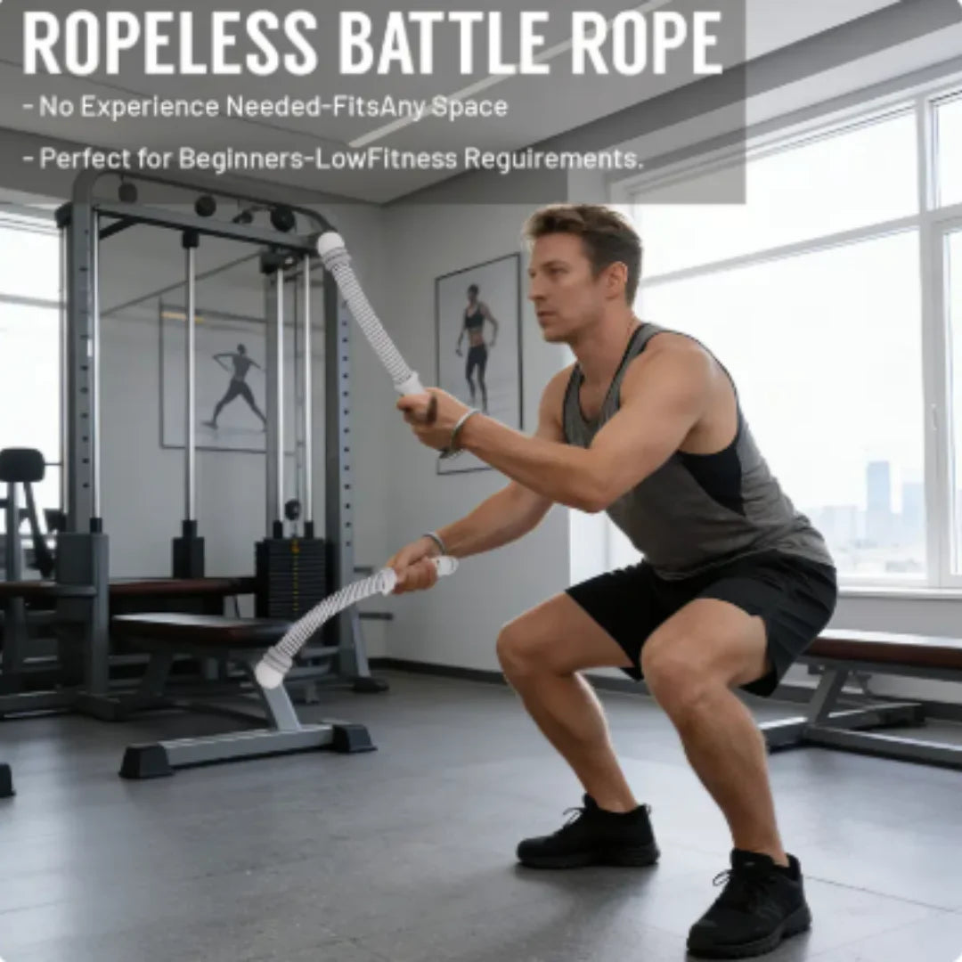 Ropeless Battle Rope With Adjustable Resistance For Full Body Workout