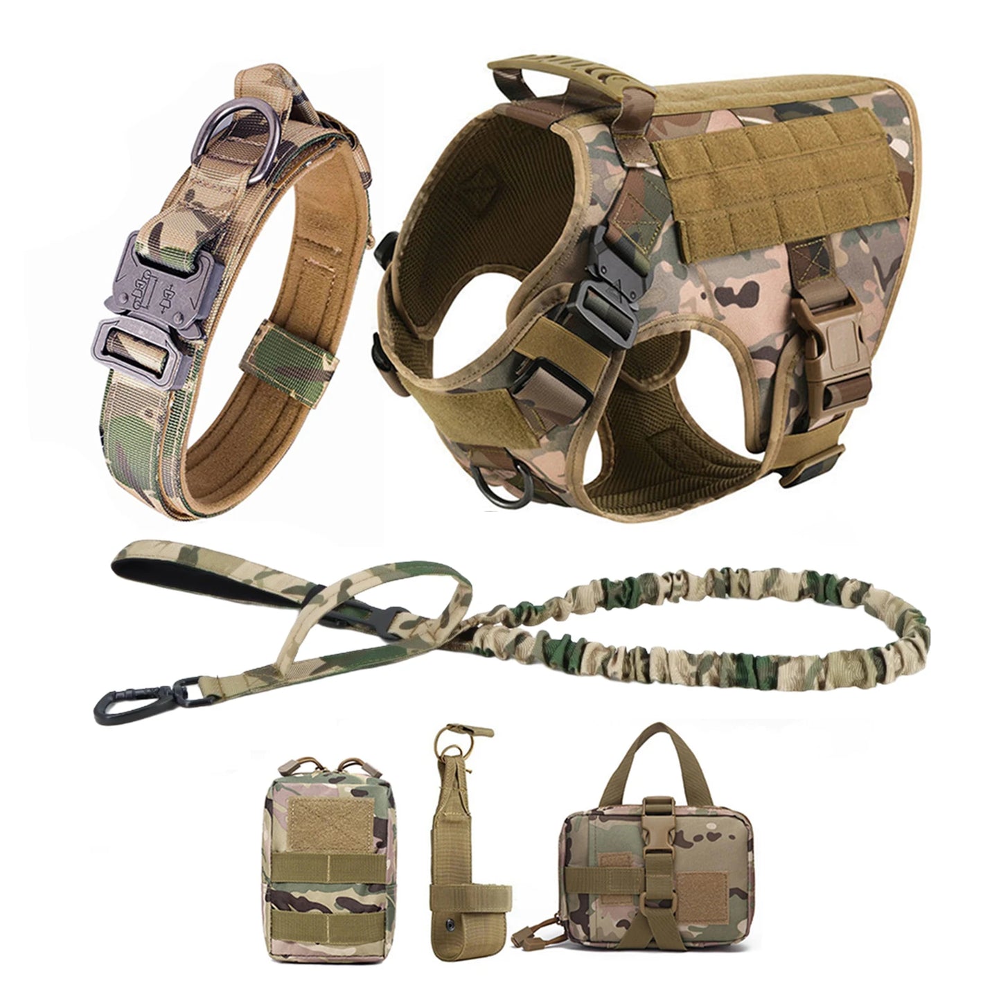 PETRAVEL Tactical Dog Harness Vest With Molle Pouches