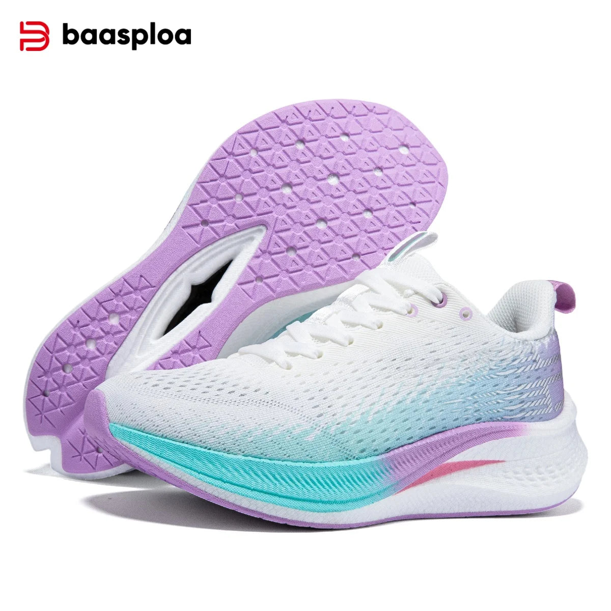 Baasploa Women Running Shoes Carbon Plate Non Slip Breathable Sneakers