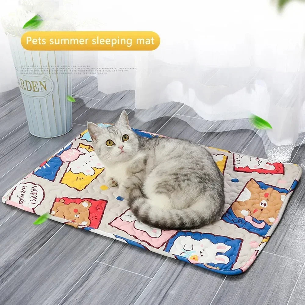 NONECN Cooling Ice Silk PetCare Bed Mat For Dogs Cats