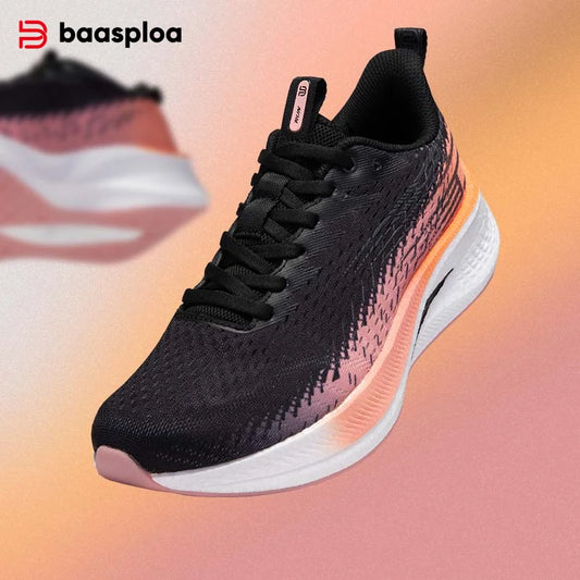 Baasploa Women Running Shoes Carbon Plate Non Slip Breathable Sneakers