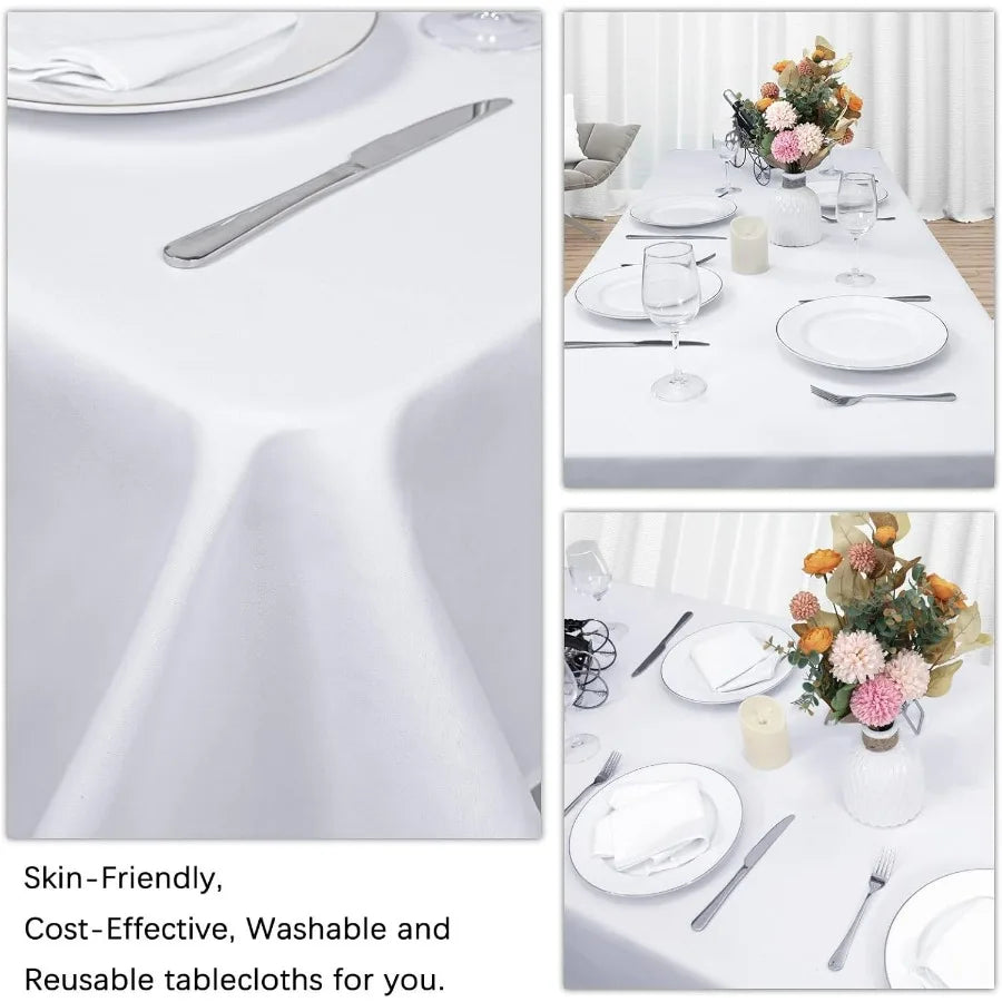 NONECN 12 Pack White Table Cloth For Rectangular Tables