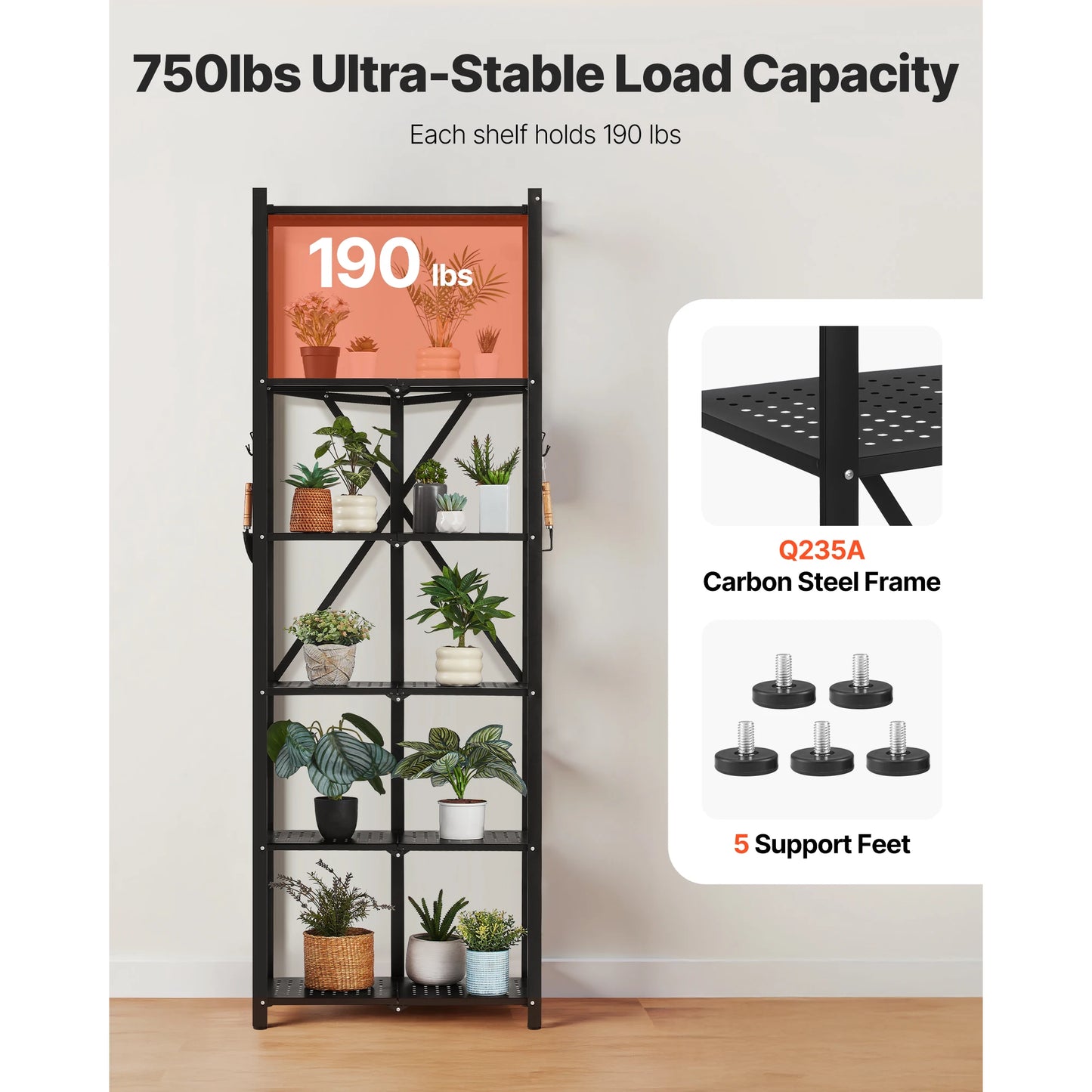 SucceBuy Foldable Metal Shelving Unit With Wheels Garage Kitchen