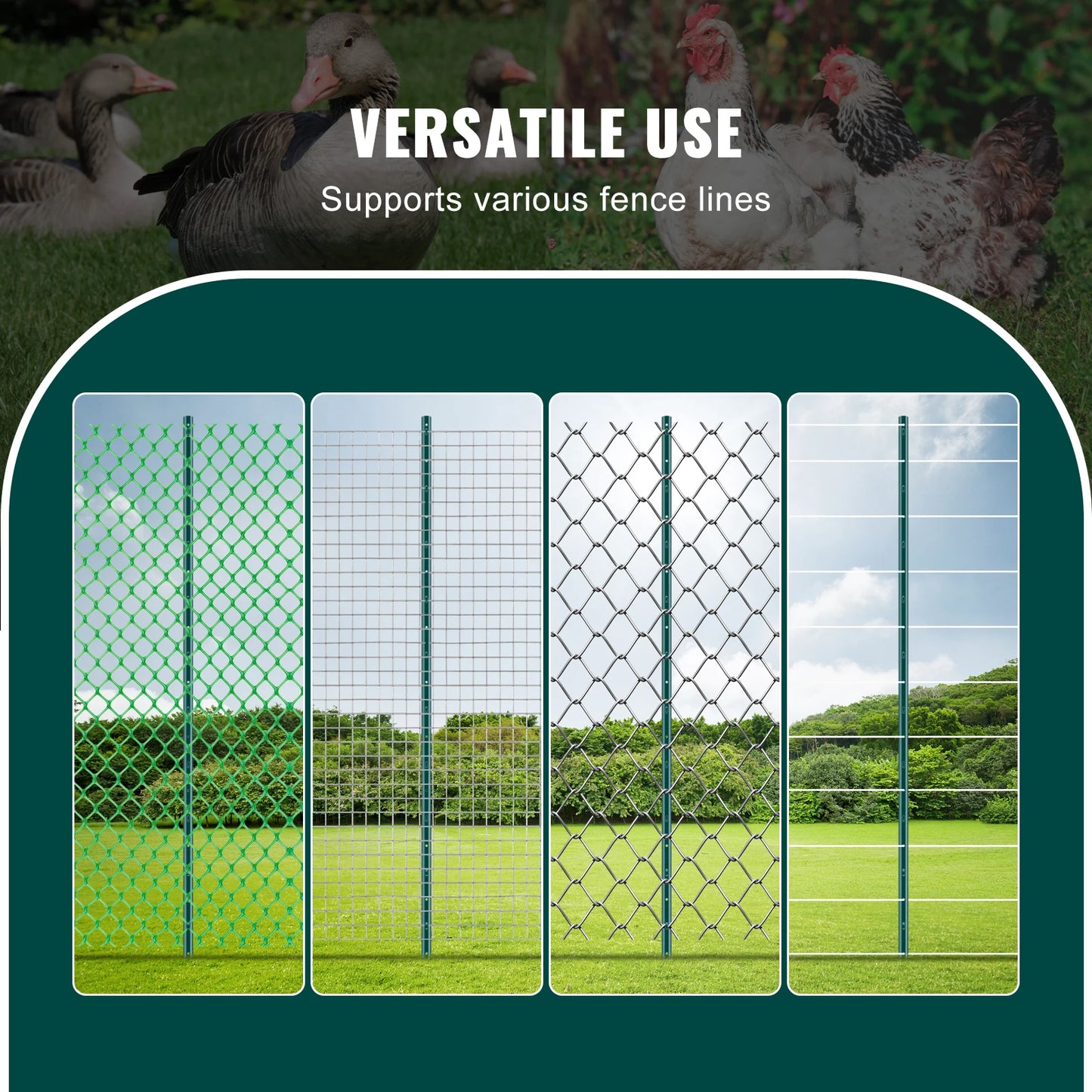 SucceBuy Heavy Duty Fence Post Stakes Carbon Steel For Outdoor Fencing