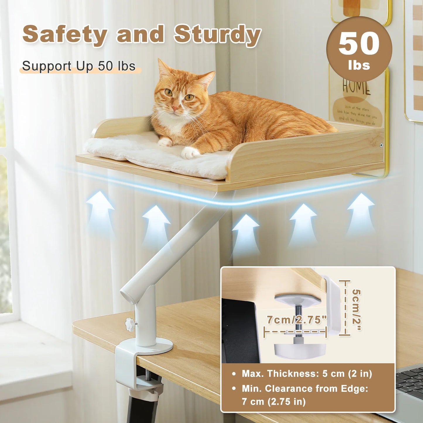 PAWZ Road Cat Desk Bed 360 Rotating Hammock for Desk