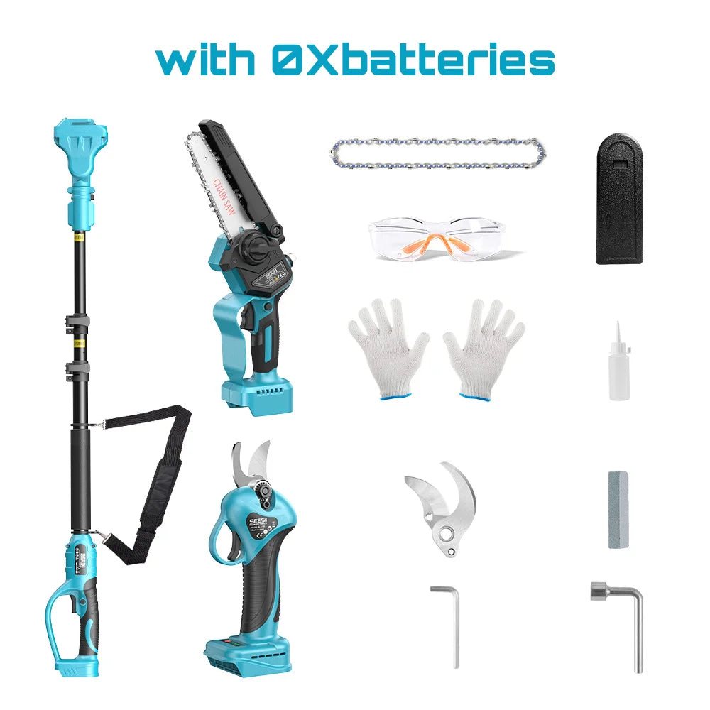 Seesii 3-In-1 Brushless Telescoping Pole Chainsaw Cordless