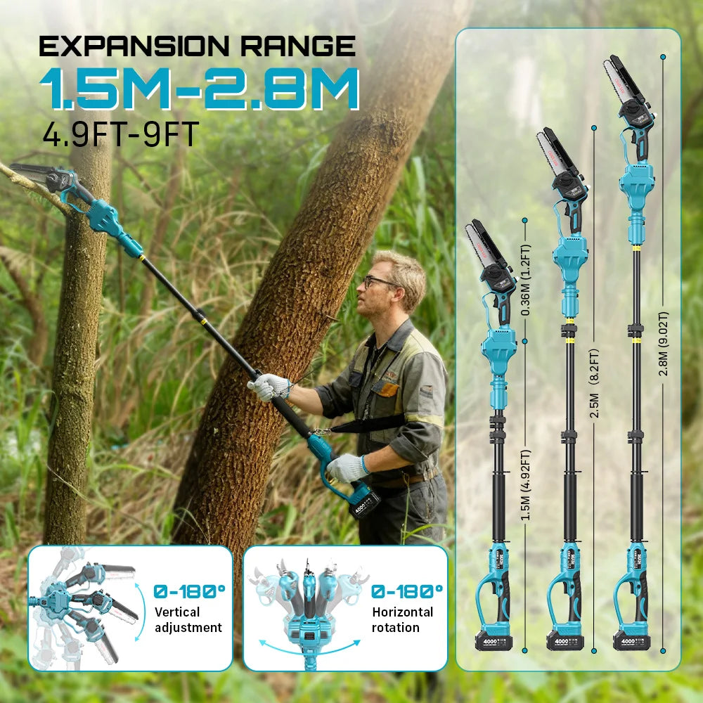 Seesii ThreeinOne Brushless Telescoping Pole Pruning Saw