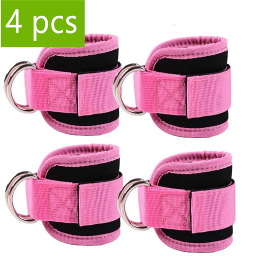 1/2/4Pcs Cable Ankle Straps Double D-Ring Adjustable Ankle Cuffs Gym Workouts Glutes Legs Strength Training Brace Support Sport