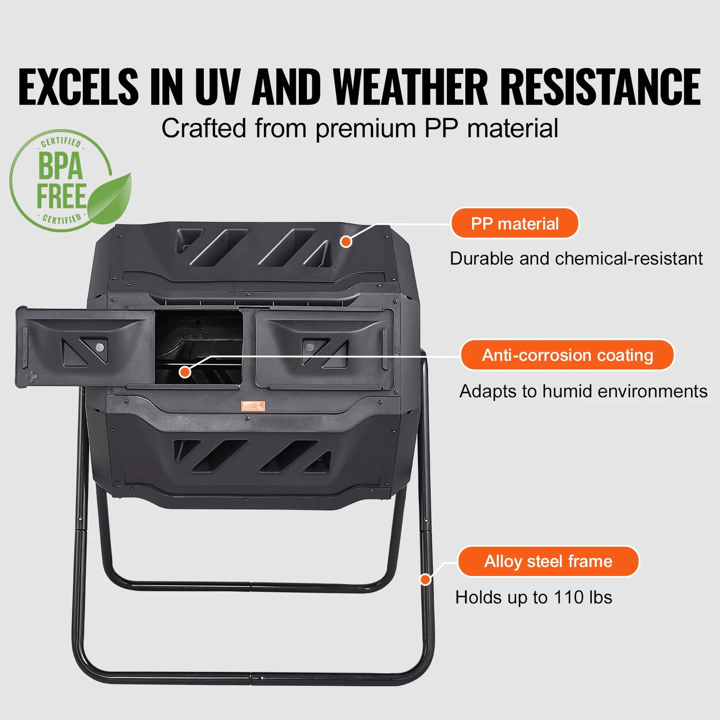SucceBuy Tumbling Composter for Garden and Kitchen Use